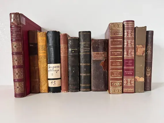 Very Old French Decorative Book | Shabby Patina | Book Lover Gift | Antique Decor