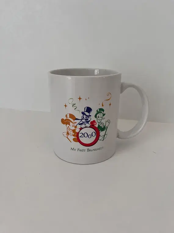Disneyland Paris 2000 Millennium Mug My First Breakfast | Mickey Goofy Donald | Y2K Souvenir a nostalgic gift